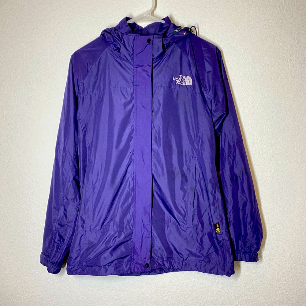 The North Face Y2K Windbreaker Purple Nylon Jacket Full Zip Hooded MP3 Pocket